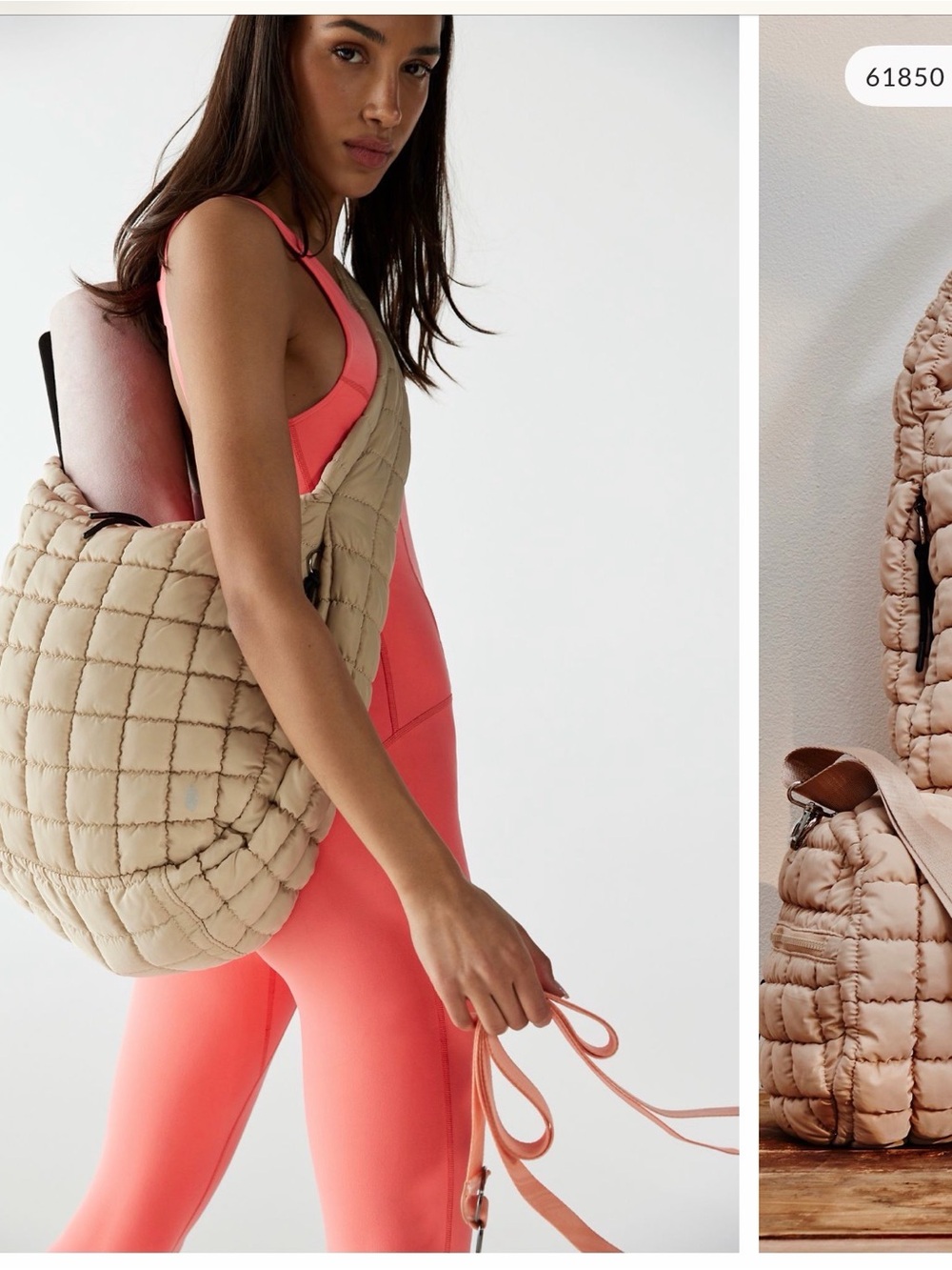Free People Quilted Carryall in Off White